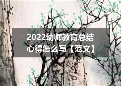 2022幼师教育总结心得怎么写【范文】