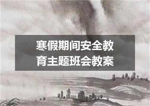 寒假期间安全教育主题班会教案