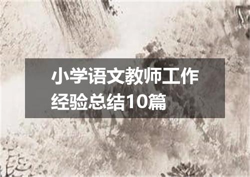 小学语文教师工作经验总结10篇
