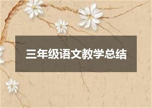 三年级语文教学总结