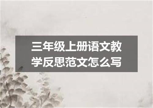 三年级上册语文教学反思范文怎么写