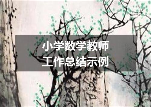 小学数学教师工作总结示例