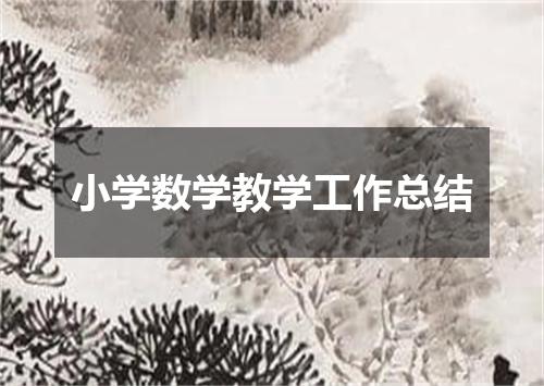 小学数学教学工作总结