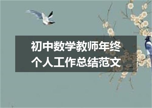 初中数学教师年终个人工作总结范文