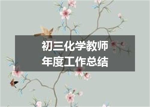 初三化学教师年度工作总结
