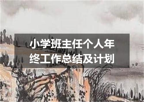 小学班主任个人年终工作总结及计划