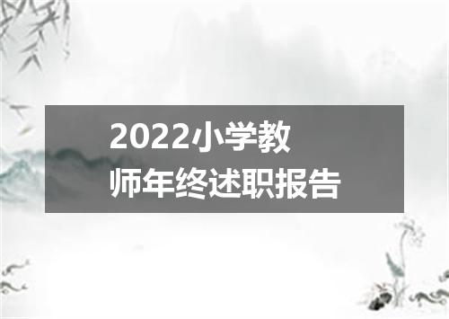 2022小学教师年终述职报告