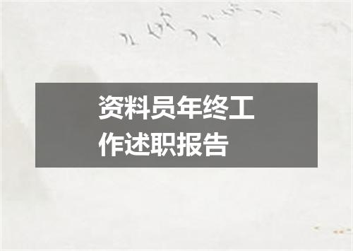 资料员年终工作述职报告