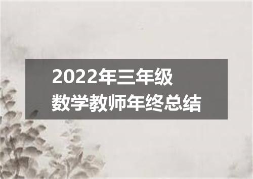 2022年三年级数学教师年终总结