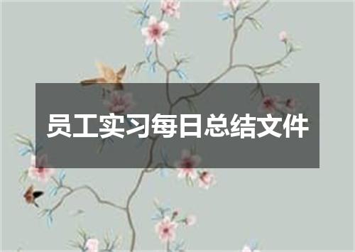 员工实习每日总结文件