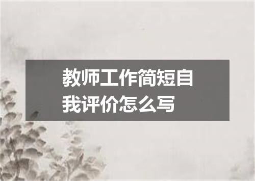 教师工作简短自我评价怎么写