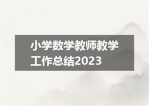 小学数学教师教学工作总结2023