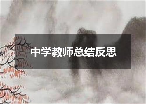 中学教师总结反思