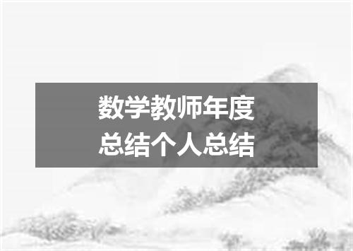 数学教师年度总结个人总结