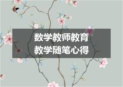 数学教师教育教学随笔心得