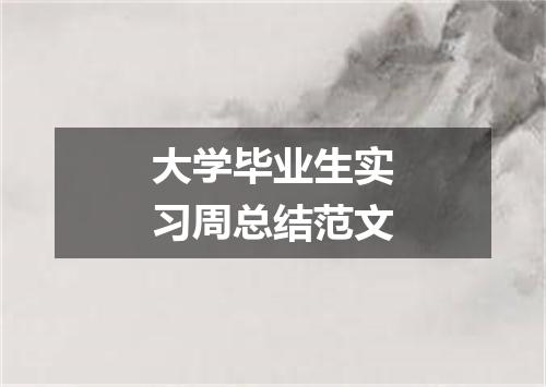 大学毕业生实习周总结范文