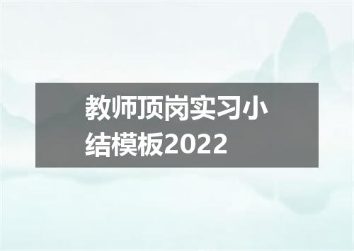 教师顶岗实习小结模板2022