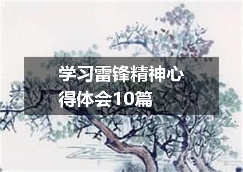 学习雷锋精神心得体会10篇