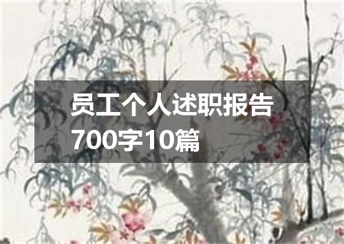 员工个人述职报告700字10篇