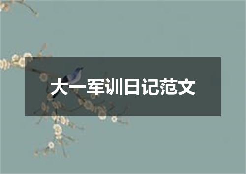 大一军训日记范文