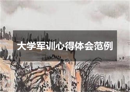 大学军训心得体会范例