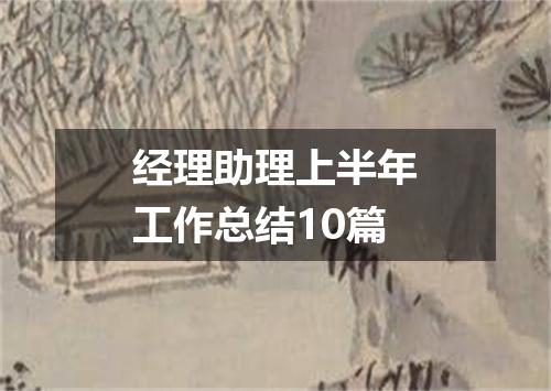 经理助理上半年工作总结10篇
