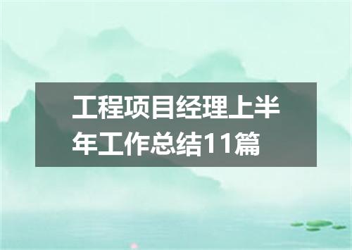 工程项目经理上半年工作总结11篇