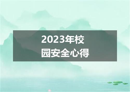 2023年校园安全心得