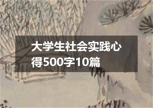 大学生社会实践心得500字10篇