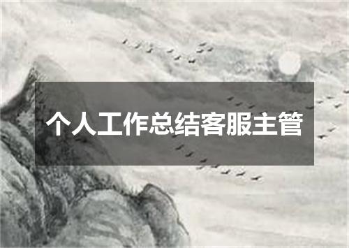 个人工作总结客服主管