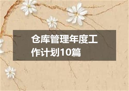仓库管理年度工作计划10篇