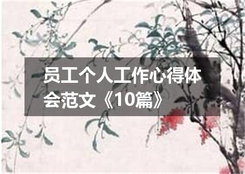 员工个人工作心得体会范文《10篇》