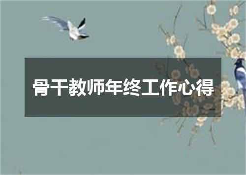 骨干教师年终工作心得