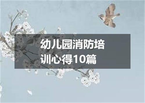 幼儿园消防培训心得10篇