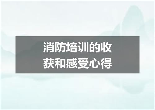 消防培训的收获和感受心得