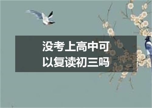 没考上高中可以复读初三吗