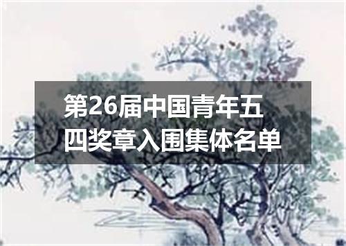 第26届中国青年五四奖章入围集体名单