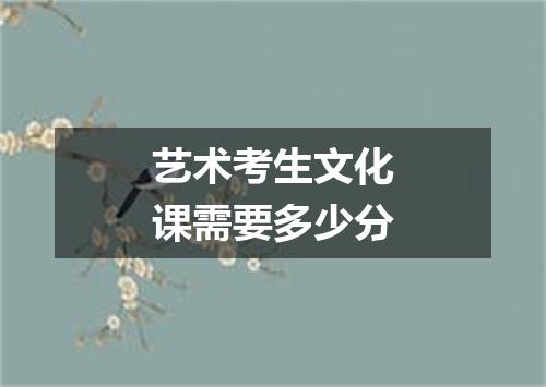 艺术考生文化课需要多少分