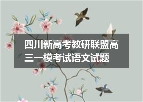 四川新高考教研联盟高三一模考试语文试题