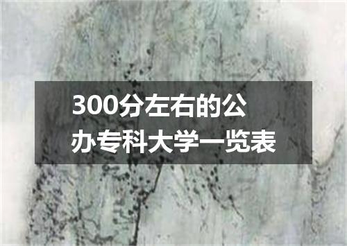 300分左右的公办专科大学一览表