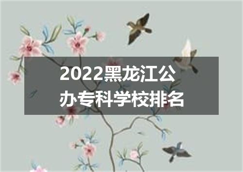 2022黑龙江公办专科学校排名