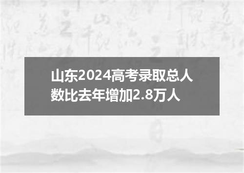 山东2024高考录取总人数比去年增加2.8万人