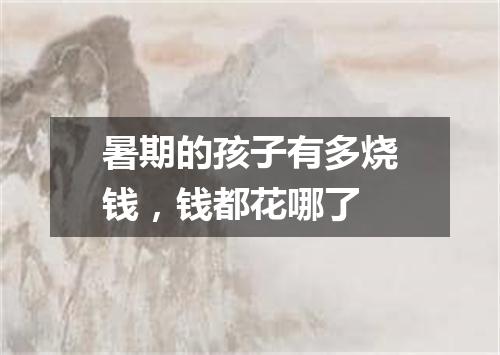 暑期的孩子有多烧钱，钱都花哪了