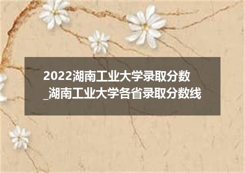 2022湖南工业大学录取分数_湖南工业大学各省录取分数线