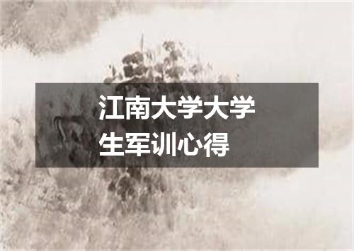 江南大学大学生军训心得