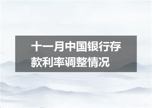 十一月中国银行存款利率调整情况