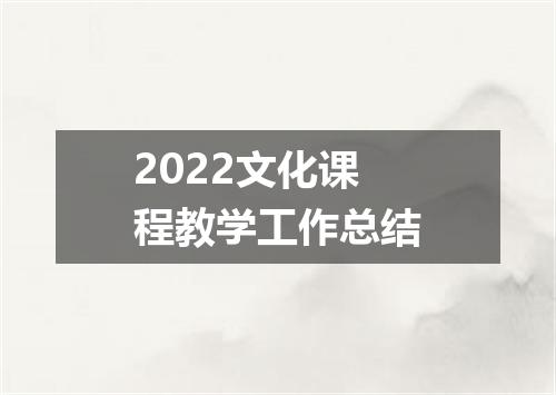 2022文化课程教学工作总结