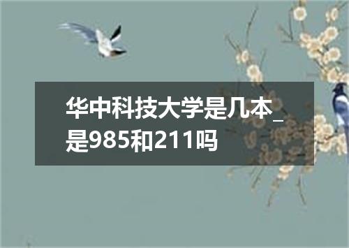华中科技大学是几本_是985和211吗