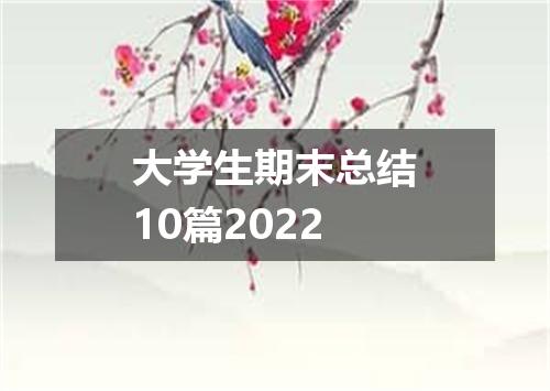 大学生期末总结10篇2022