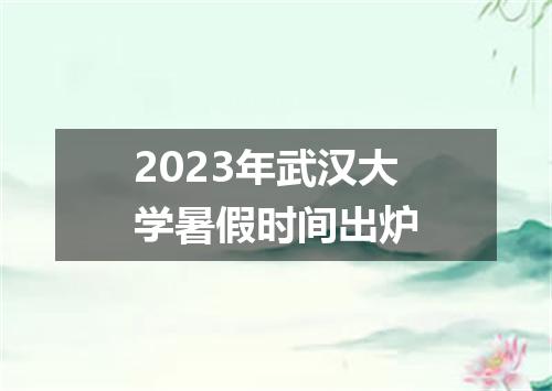 2023年武汉大学暑假时间出炉